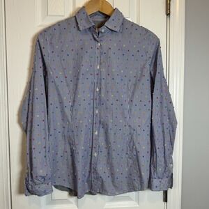 Vilagallo Pinstriped Button Down Shirt Embroidered Euro Size 42 US L multi color